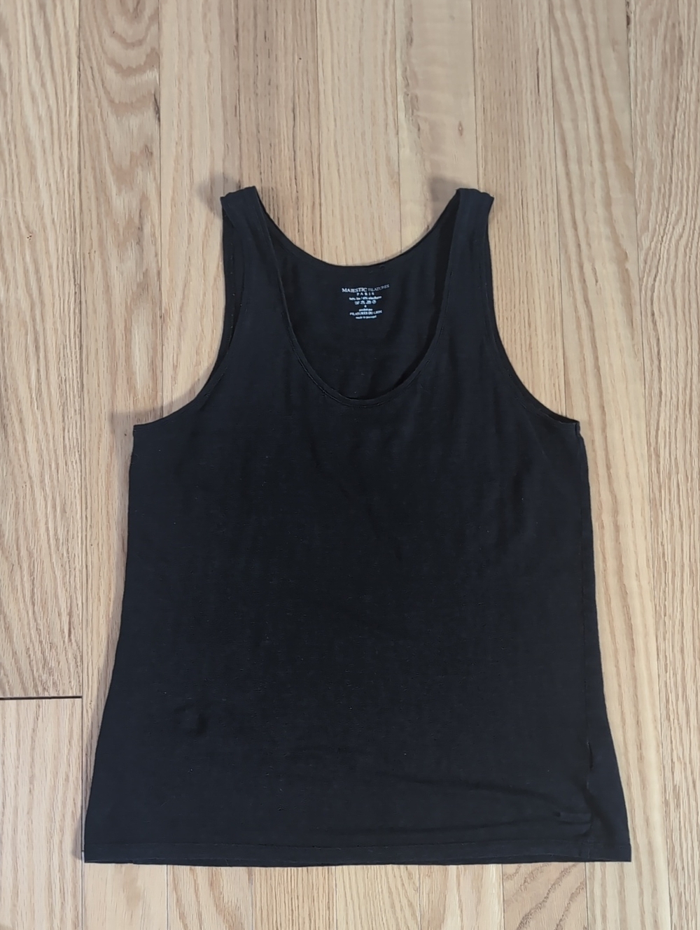 Majestic Paris Filatures Linen Blend Black Tank